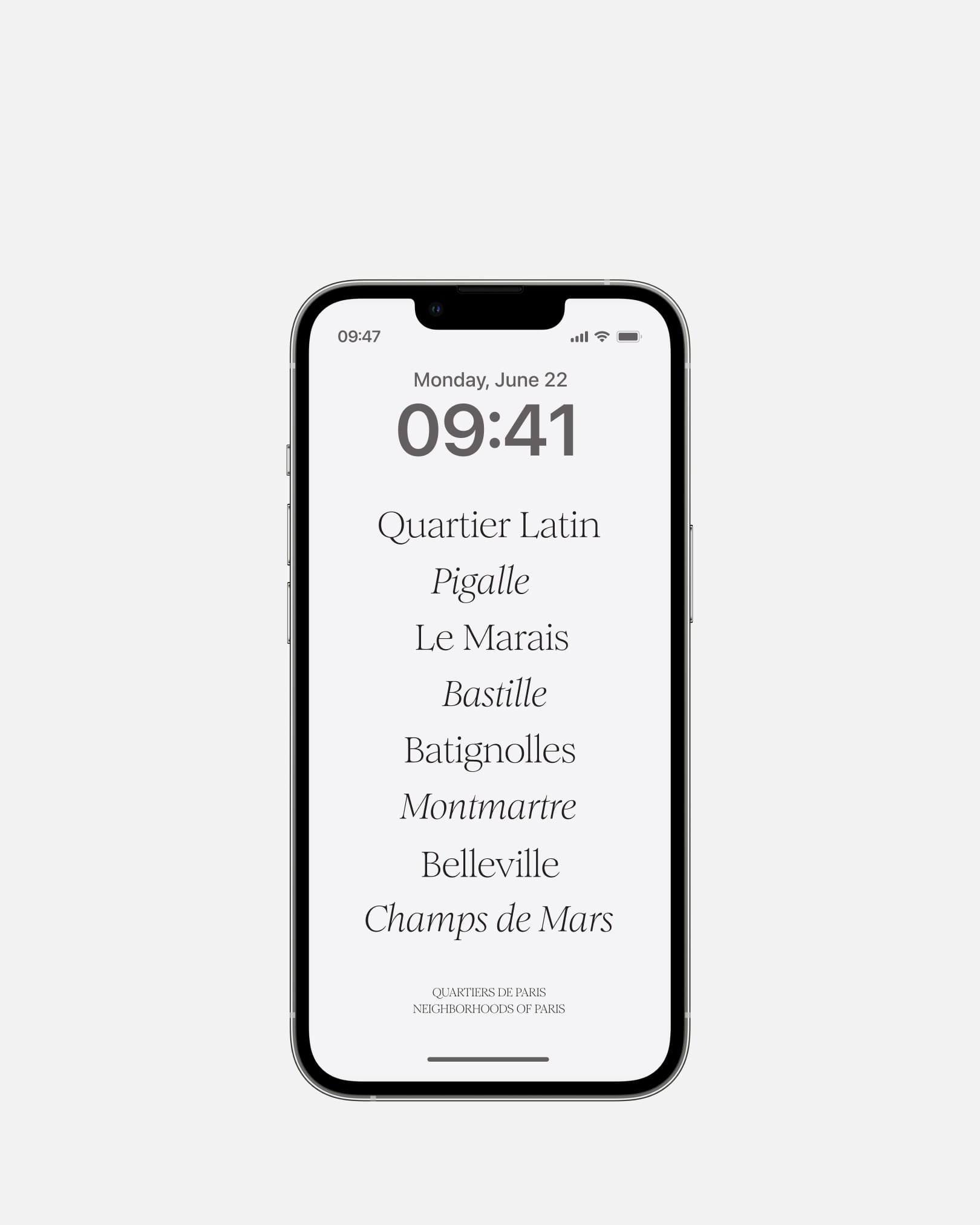 Paris Neighborhoods: Phone Wallpaper