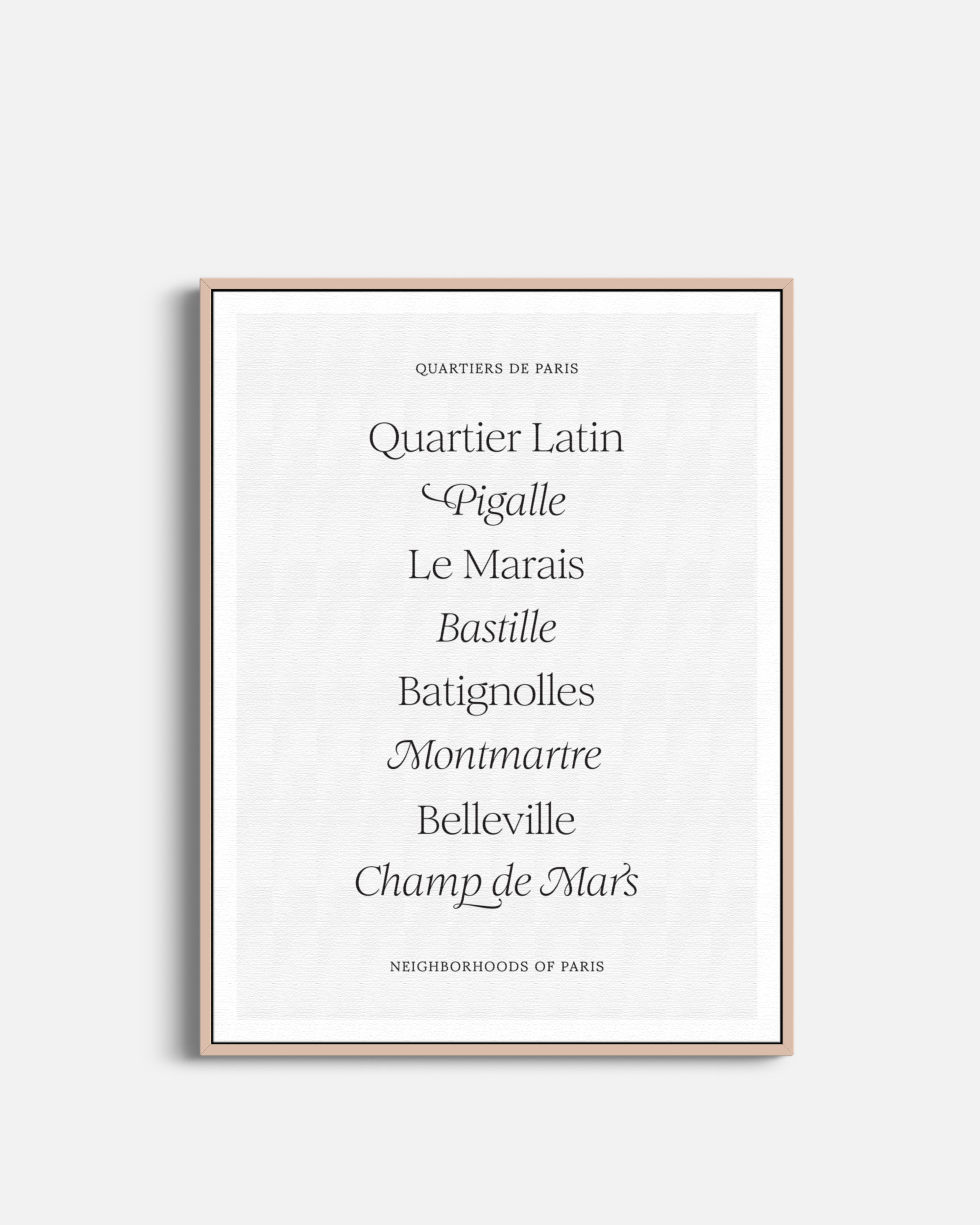 Parisian Neighborhoods: Poster
